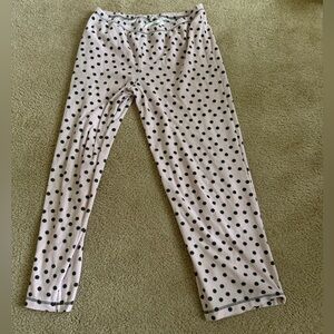Pink & Blue Polka Dot Fleece Pajama Pants - Cozy Winter Sleepwear - Medium